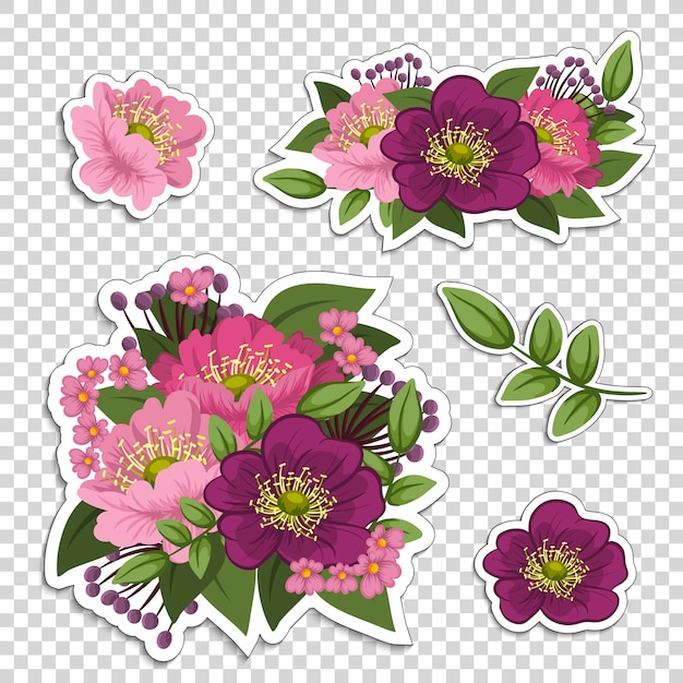 Bloemen stickerontwerp