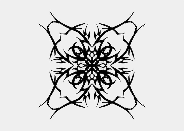 bloemen symmetrisch motief tribal