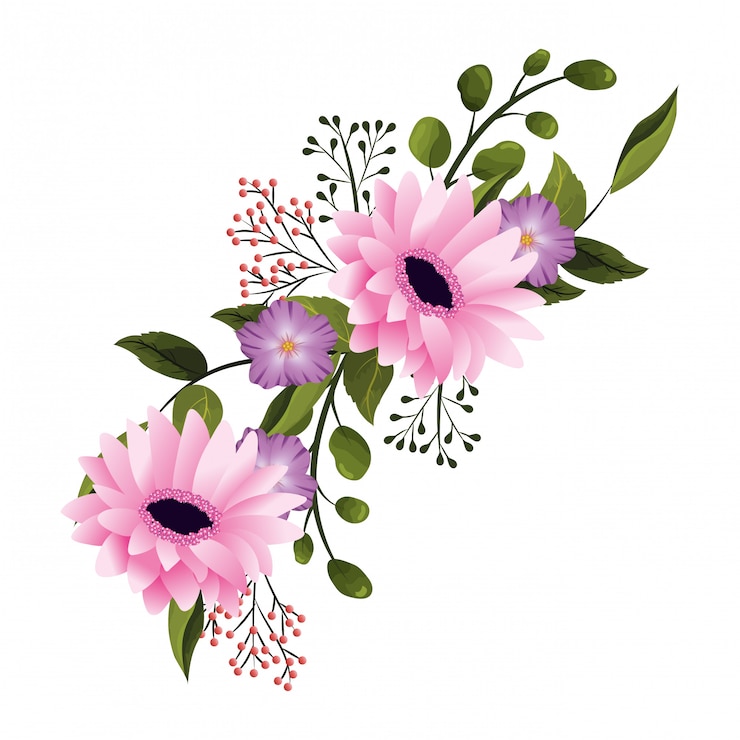 Vector bloemen tropische cartoon
