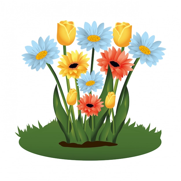 Vector bloemen tropische cartoon