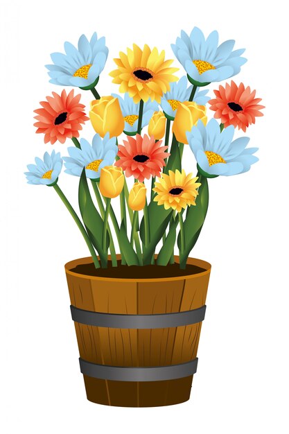 Vector bloemen tropische cartoon