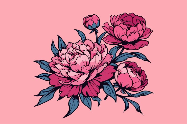 Bloemen van pioenen