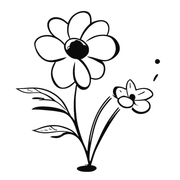 bloemen vector illustratie doodle lijntekeningen