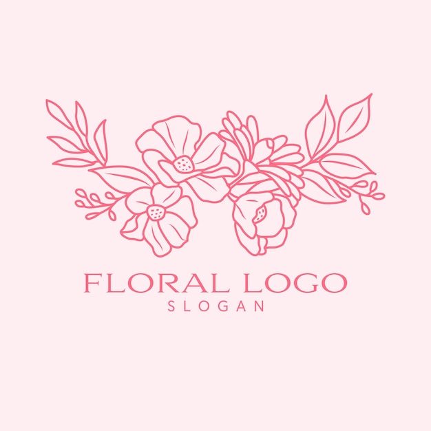 Bloemen vector logo ontwerp Bloemen en bladeren embleem Cosmetica logo sjabloon