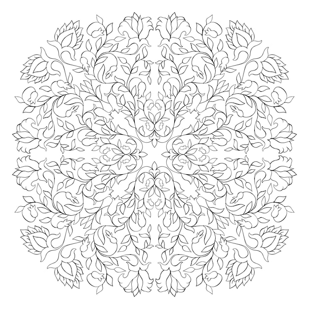 Bloemen vectorpatroon. filigraan ornament. zwart-wit sjabloon voor het kleuren van boek.