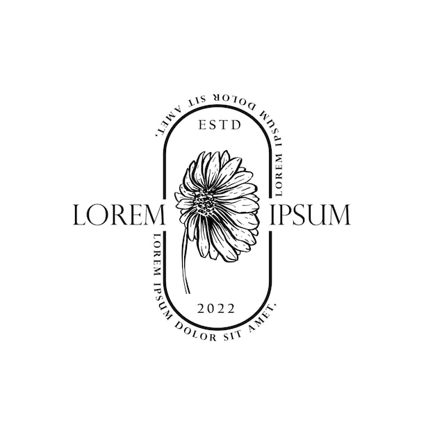 Bloemen vrouwelijk vintage logo