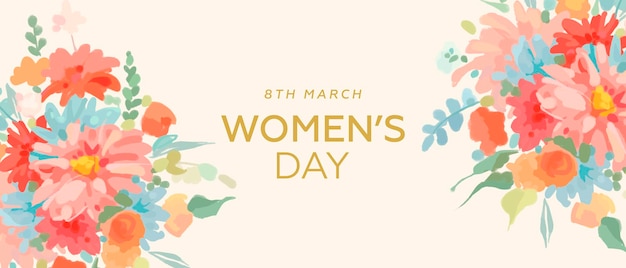 Vector bloemenbanner op internationale vrouwendag