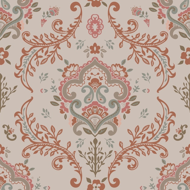 Bloemendecoratie paisley ontwerp naadloos patroon