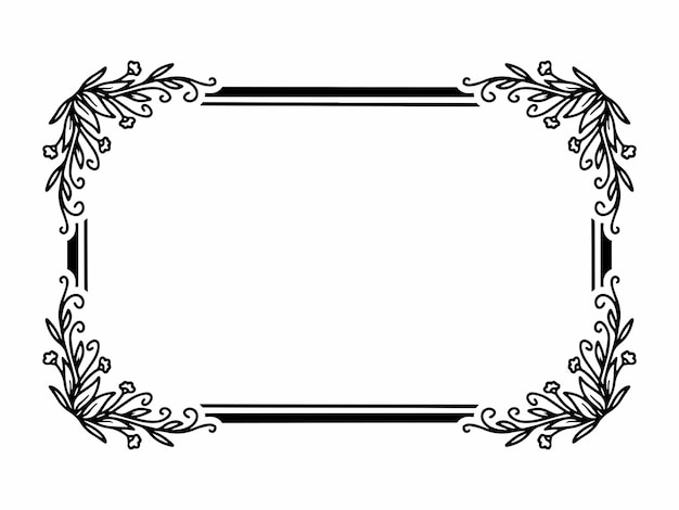 Vector bloemenframe sketch line art