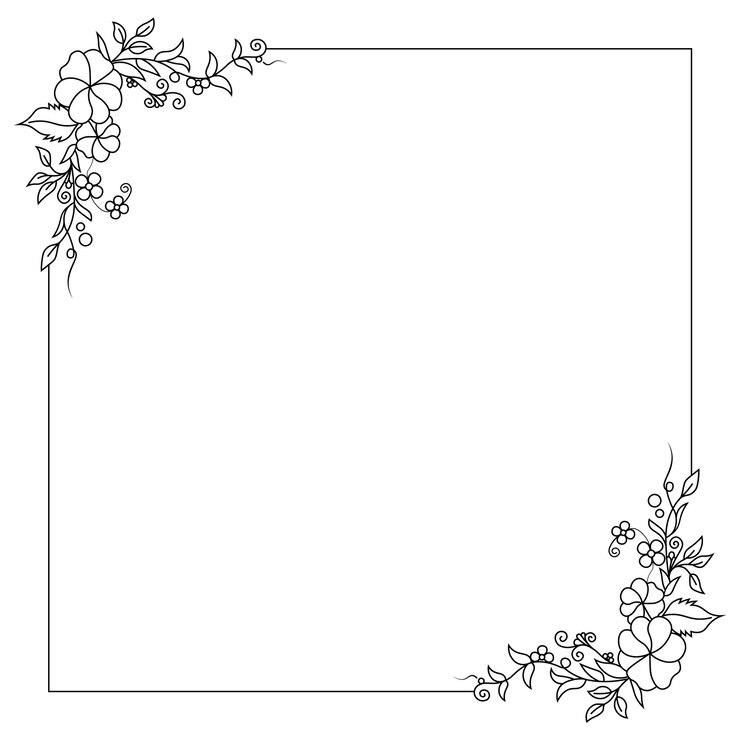 bloemenframe voor uitnodigingskaart bloemenrandelementen premium vectoroverzicht