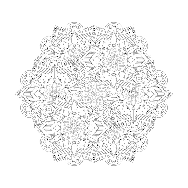 Vector bloemenkleuring kwalitatieve mandala kdp