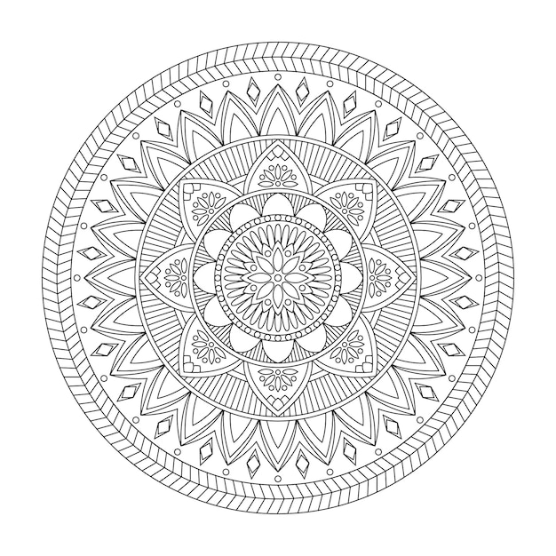 Bloemenmandala, vectorillustratie