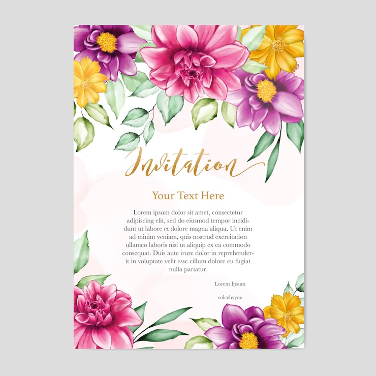 Vector bloemenontwerp bruiloft uitnodigingskaart