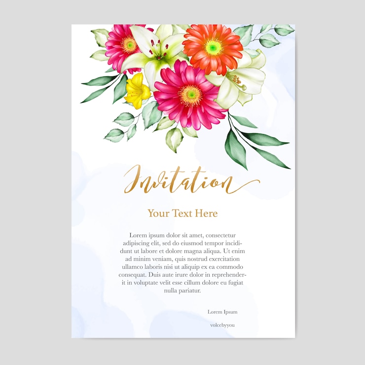Vector bloemenontwerp bruiloft uitnodigingskaart