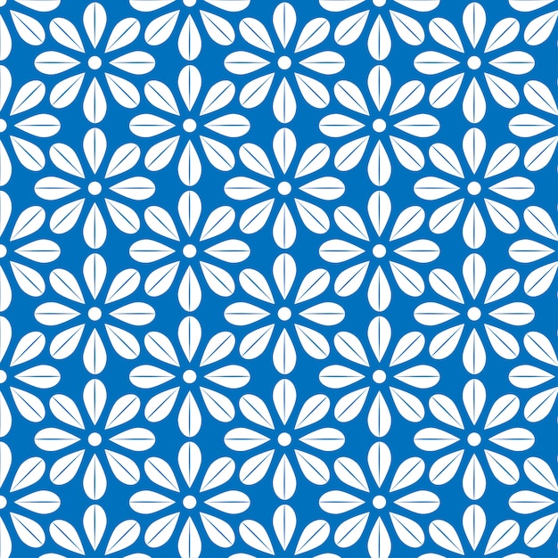 bloemenpatroon op blauwe achtergrond