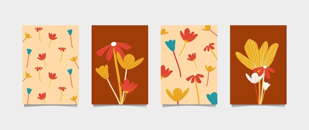 Bloemenposterillustratie in jaren 60-stijl, perfect voor wanddecoratie