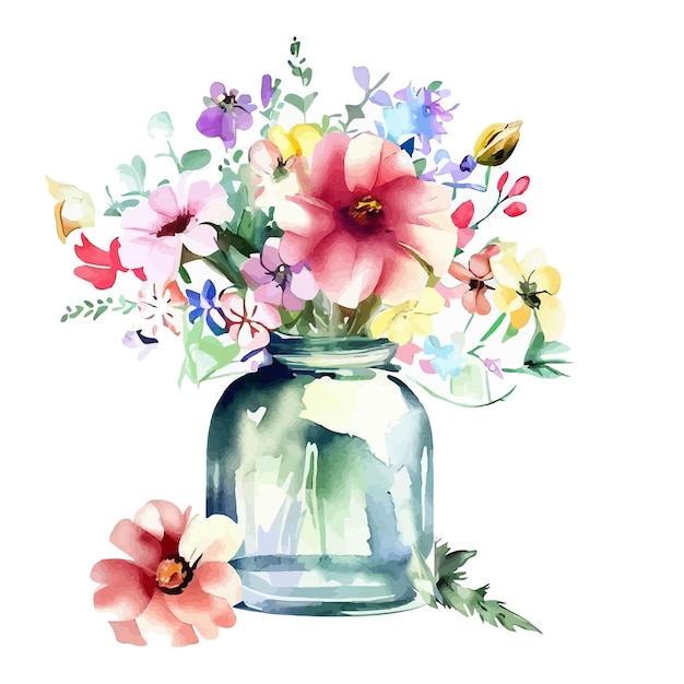 Bloemenpot Aquarel Clipart