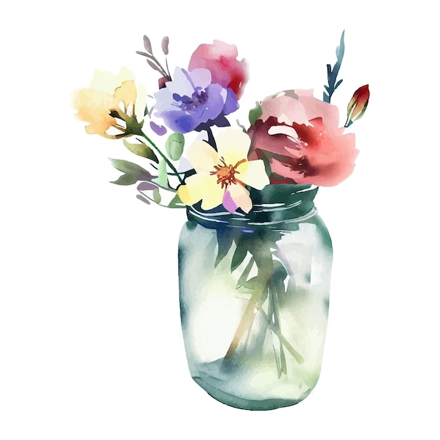 Bloemenpot Aquarel Clipart