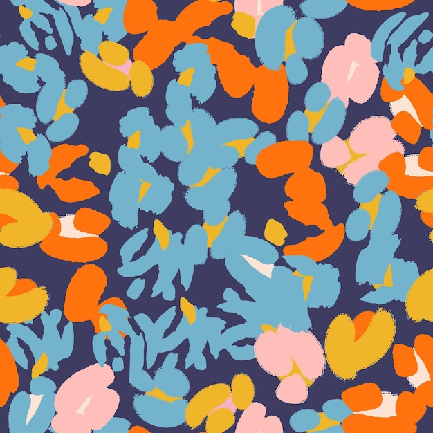 Bloemkleurig naadloos patroon met abstracte bloemen Vector achtergrondontwerp afdruk
