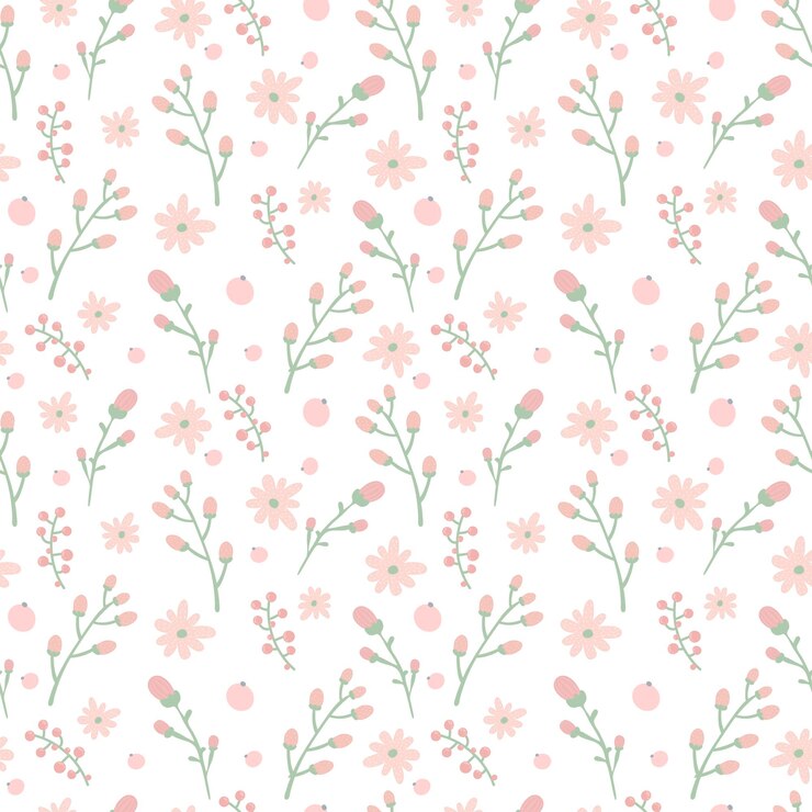 Bloemmotief Mooie bloemen op witte achtergrond Bedrukking met kleine roze bloemen Ditsy print Leuke elegante bloem sjabloon voor modieuze printers