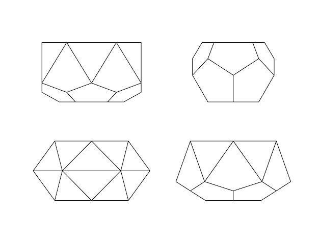 Vector bloempotten overzicht vector set trendy geometrische minimale plantenbakken verschillende veelvlakvormen