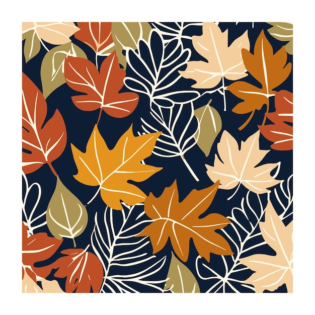 Bloemretro-ontwerppatroon met herfstgevoelens