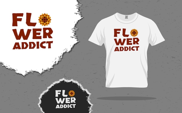 Bloemverslaafd ontwerp voor het bedrukken van t-shirts