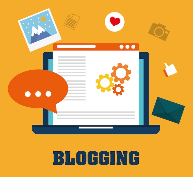 Vector blog, blogging and blogglers theme