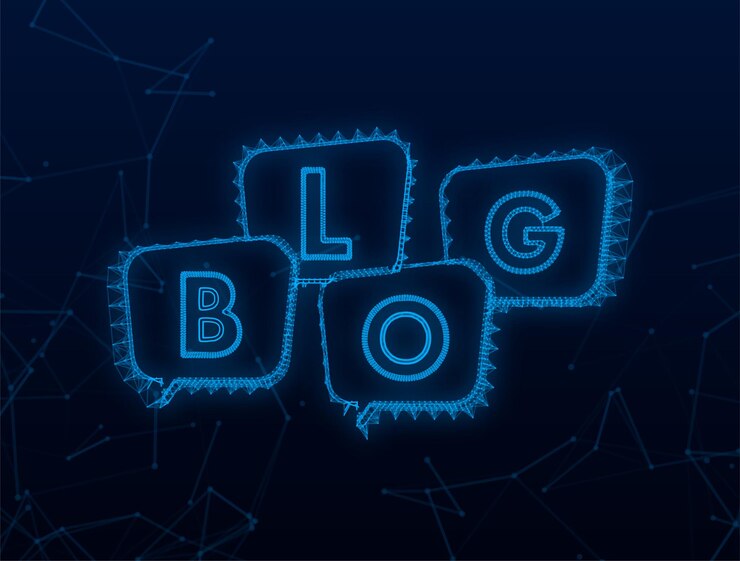 Vector blog bubble on white background. internet technology. vector plexus. communication technology.