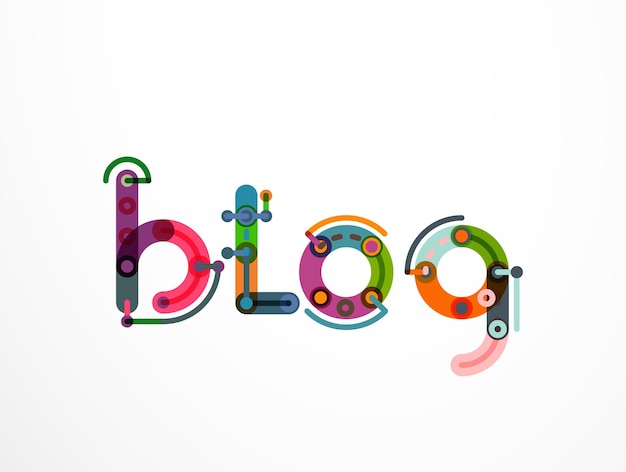 Blog word lettering banner