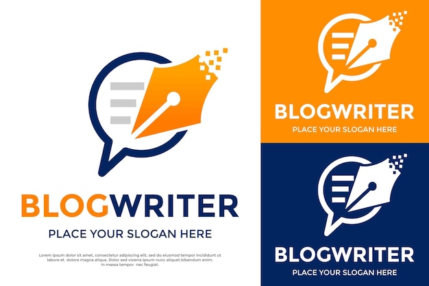 Vector blog writer vector logo template