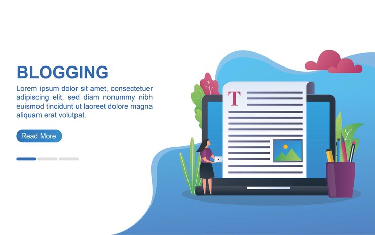 Blogconcept voor bestemmingspagina of webbanner.