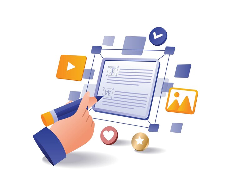 Vector blogger article creator content creativity