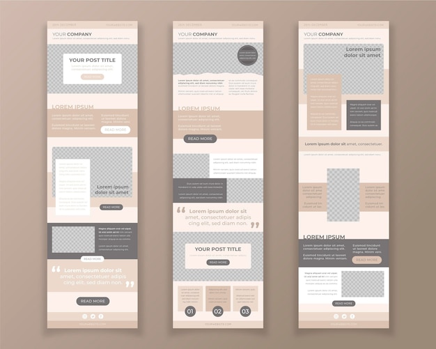 Vector blogger email template collection