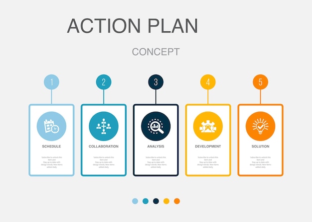 Blogger video blog contenuto digitale live streaming contenuto virale icone modello di progettazione infografica concetto creativo con 5 passaggi