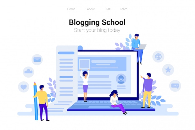 Vector blogging and copywriting concept