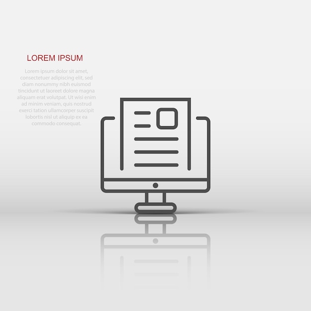 Blogging icon in flat style Social media communication vector illustration on white isolated background Content business concept