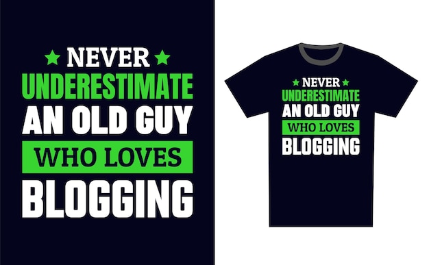 Blogging T-shirt ontwerp sjabloon vector