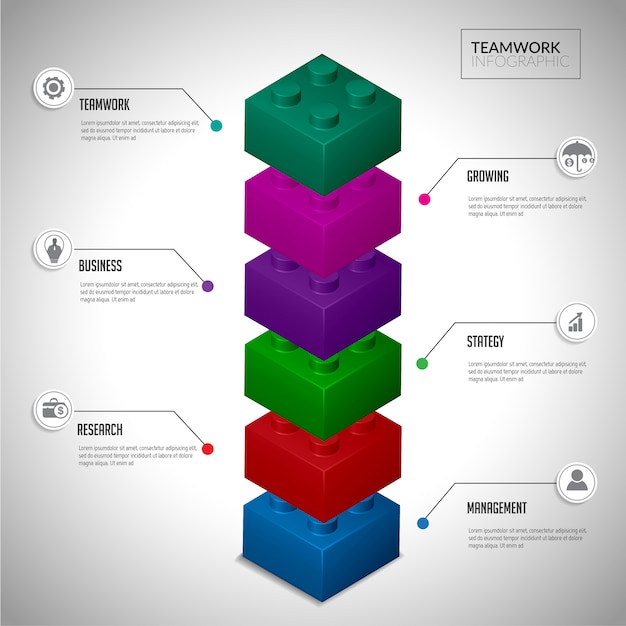 Blok infographic concept teamwerk.