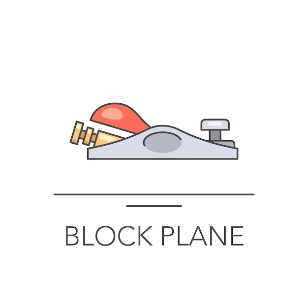 Blokkeer vliegtuig schets kleurrijke pictogram Vector illustratie