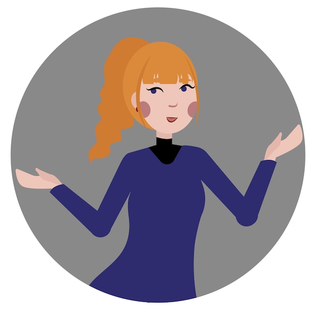 blond woman character in flat design