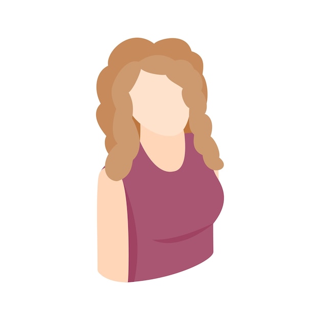 Vector blond woman icon in isometric 3d style on a white background