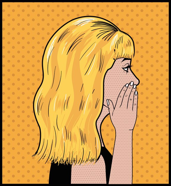 Blond woman pop art style