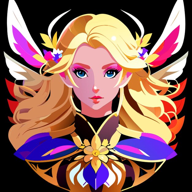 blonde graphic fairy vector illustration