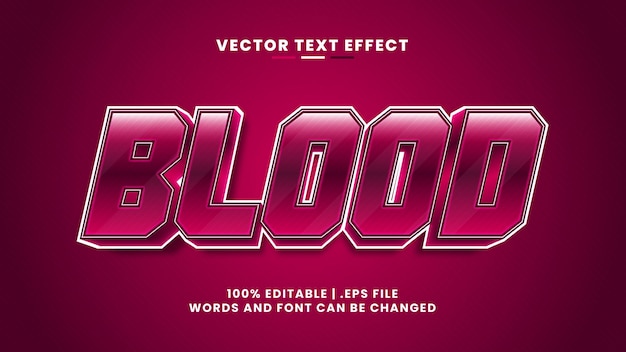 Blood 3d editable text effect in simple and modern text style