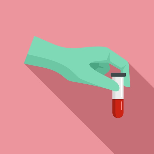 Значок анализа крови плоская иллюстрация иконки вектора анализа крови для веб-дизайна