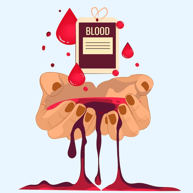 A blood bag is being poured into a blood bag.