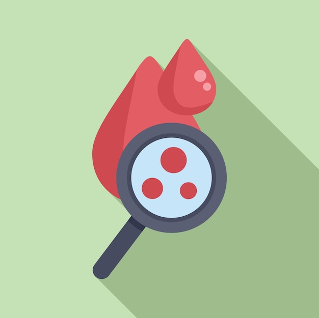 Blood body examination icon flat vector Patient clinic