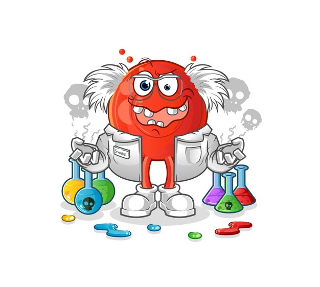 Blood cell mad scientist illustration. character vector