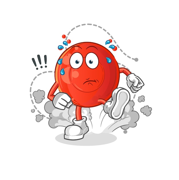 Blood cell running illustration. character vector